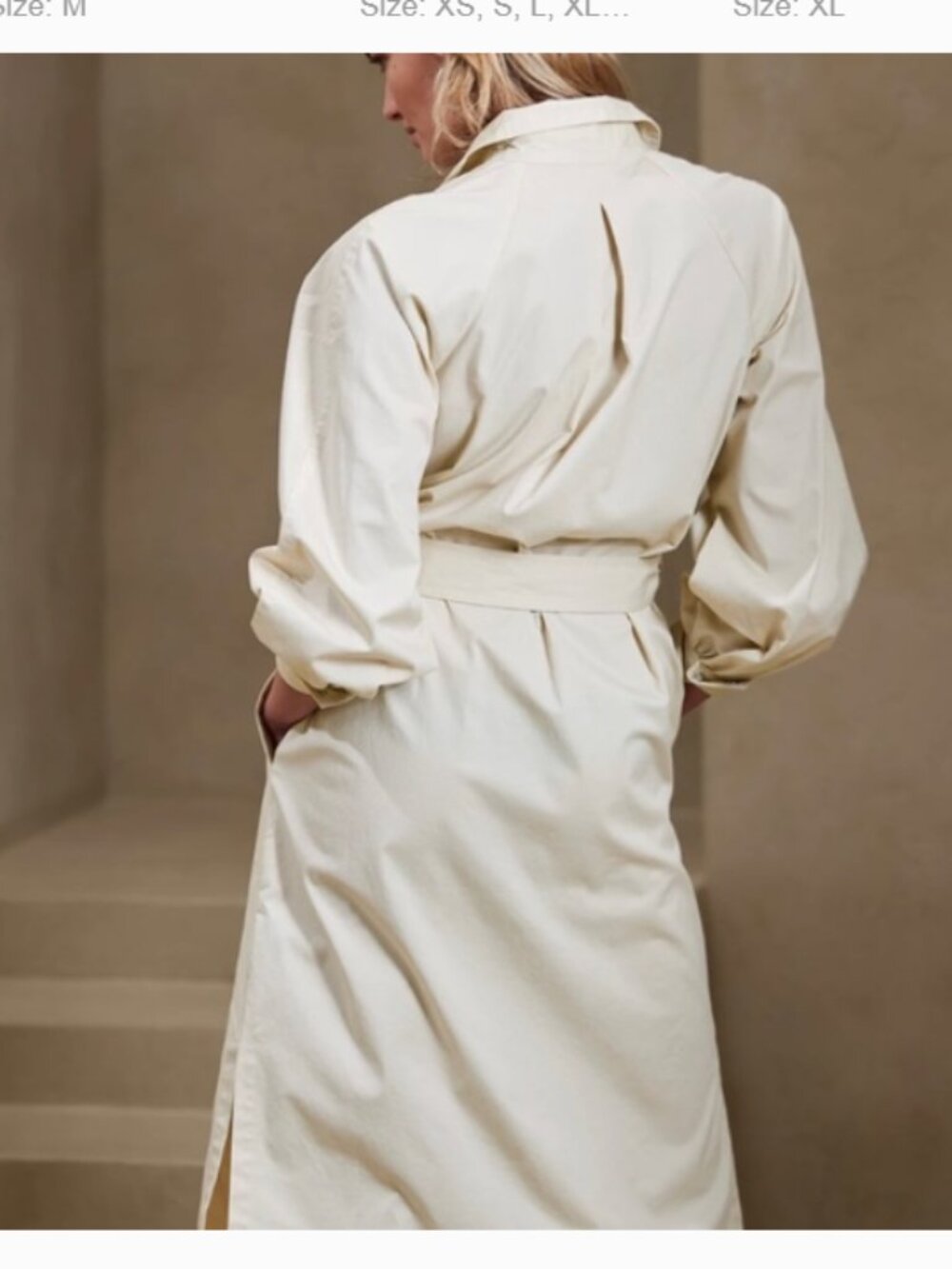Banana Republic Twill Utility Midi Shirtdress Color: Stone Washed Size M NWT - Picture 2 of 14